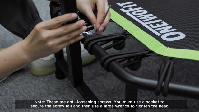 ONETWOFIT Trampolín Silencioso De 51 Pulgadas Con Barra De Mango Ajustable, Trampolín De Fitness Bungee Rebote Entrenamiento Cardiovascular