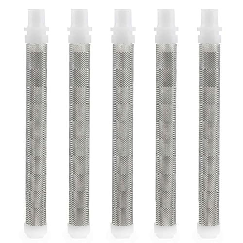 Hugwait 5PCS 60 Mesh Airless Spray Gun Filter, Filter for Airless Paint Spray Gun for Wagner, Mesh Airless Spray Tool Filter Stainless Steel, Replacement Push-In Paint Sprayers Gun Filter