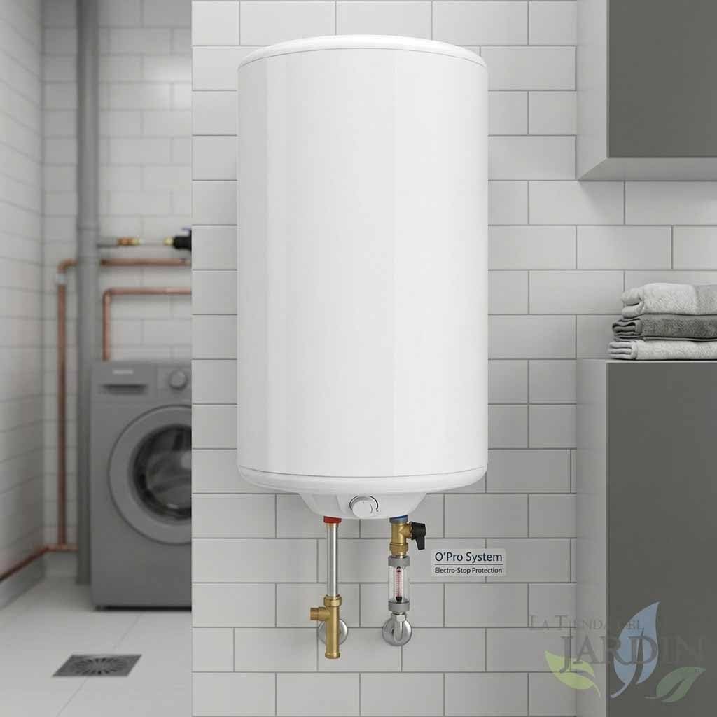 Suinga Termo Eléctrico | 50 Litros | Diseño Redondo Color Blanco | Calentador de Agua de Alta Eficiencia | Suministro de Agua Caliente para el Hogar | Compacto y Resistente