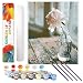 Rihe DIY Oil Painting Paint by Numbers Kits for Adults Kids Beginner -Flower 16 x 20 inch with Brushes and Acrylic Pigment (Without Frame)