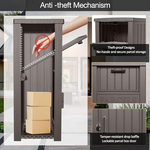 Package Drop Box for Outside, Extra Large Parcel Drop Box with Lockable Secure, Waterproof and Anti-theft Package Delivery Box for Outside Curbside