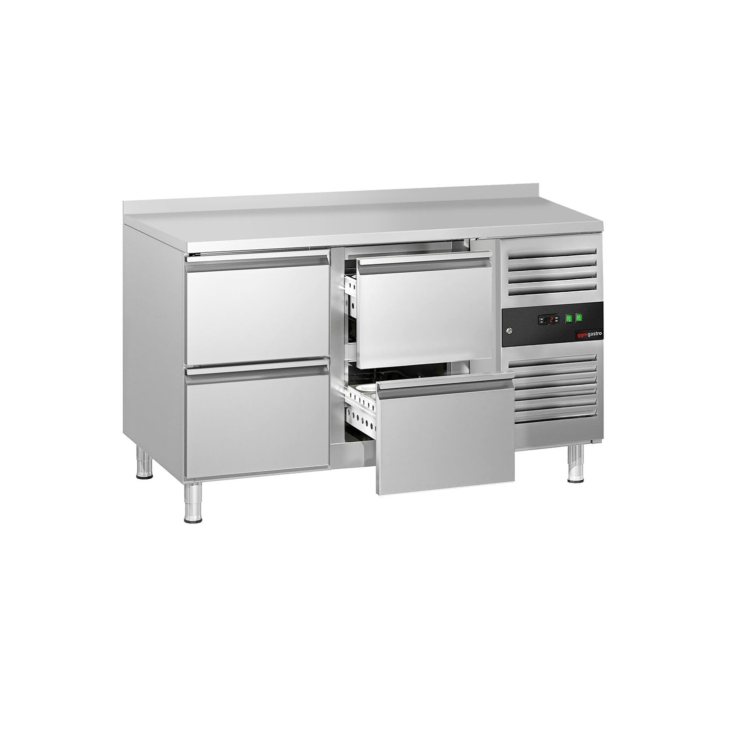GGM Gastro Kühltisch ECO 1360x700mm 4 Schubladen mit Aufkantung