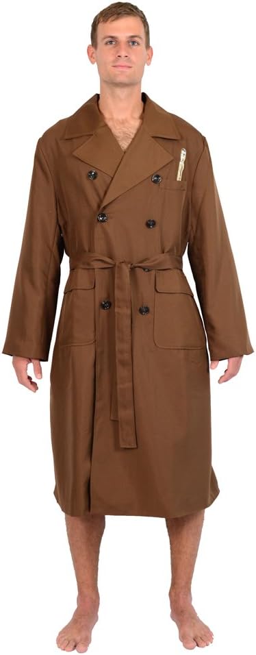 Doctor Who 10th Doctor Brown Trench Coat Jacket Styled Robe Multi One Size Fits Most