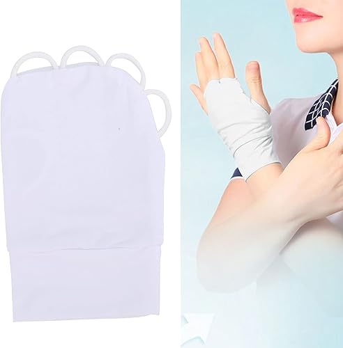 Miniatura 3 de Guantes de golf Half Golf, guantes de golf de seda de hielo con protección UV para hombres y mujeres, talla L, color blanco