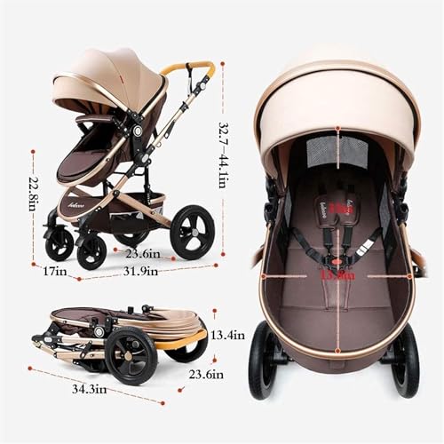 Leichter Zwillings-Kinderwagen, 2-in-1-Tandem-Kinderwagen aus Aluminiumlegierung, großer Trolley-Kinderwagen, faltbarer Doppel-Kinderwagen – Bild 3