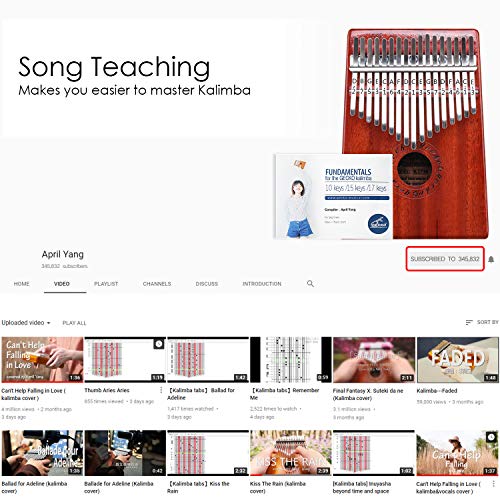 image for GECKO Kalimba 17 Keys Thumb Piano with Waterproof Protective Box, Tune