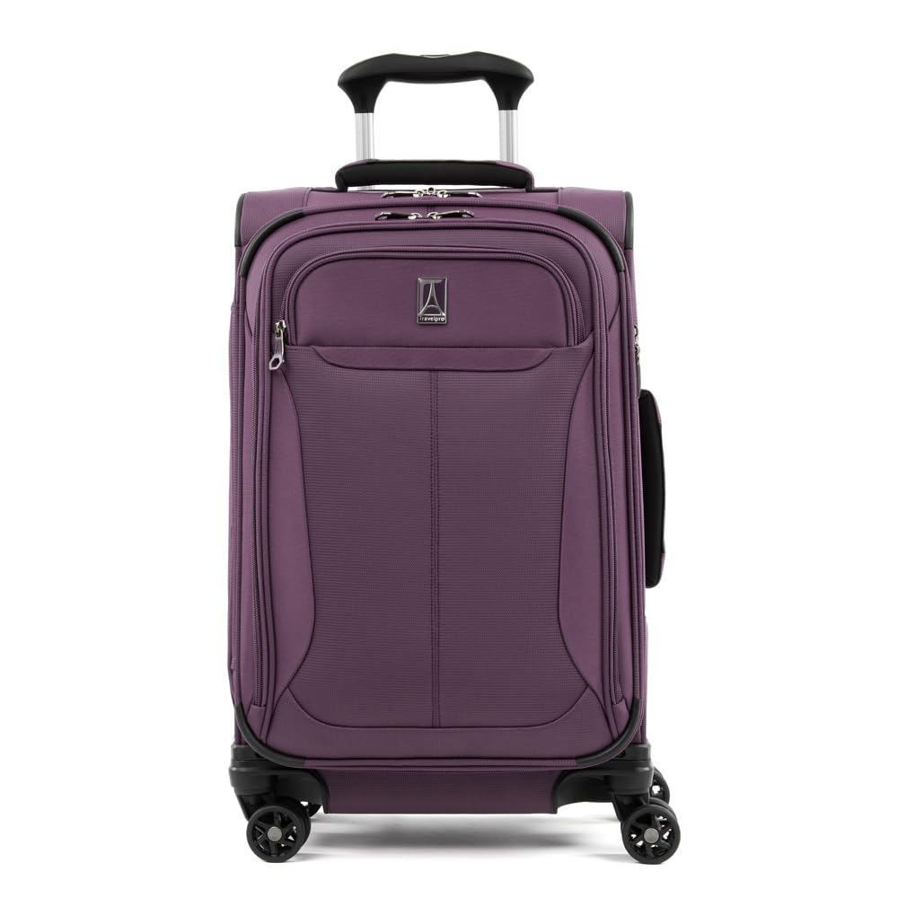 Travelpro Tourlite Softside Expandable Luggage with 4 Spinner Wheels, Lightweight Suitcase, Men and Women, Deep Purple, Carry-On 21-Inch