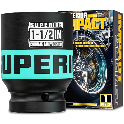 Image of 3 /4 inch Drive Impact Socket, 1-1 /2 Inch Deep Socket, SAE Axle Nut Socket, 6 Point, CR-MO, Automotive, Truck Maintenance, Heavy Equipment Repair