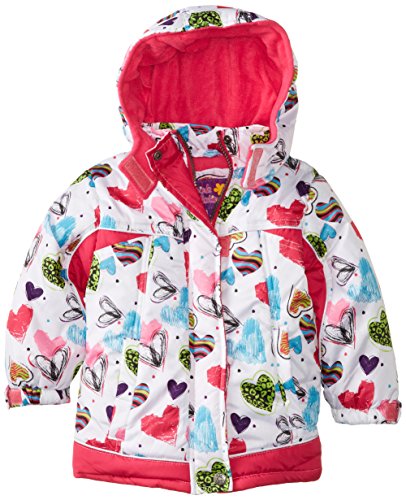 Pink Platinum Little Girls' Scribble-Heart Puffer Jacket