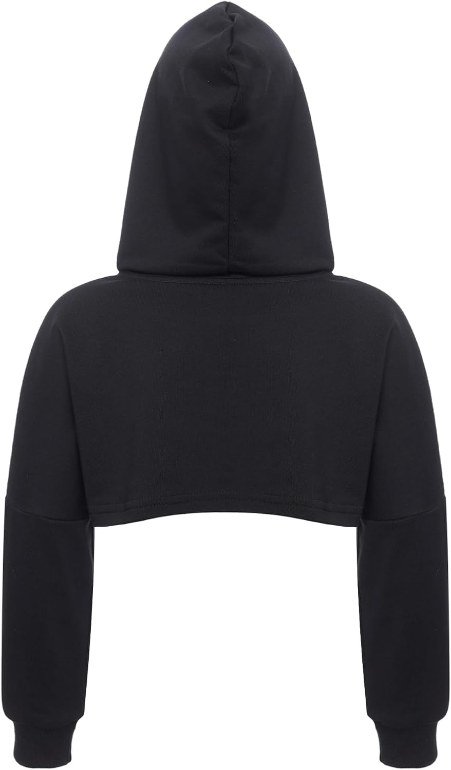 TiaoBug Kids Girls Hoodies Crop Top Letter Print Long Sleeve Hooded Jumper Pullover Sweatshirts Top Hip Hop Streetwear