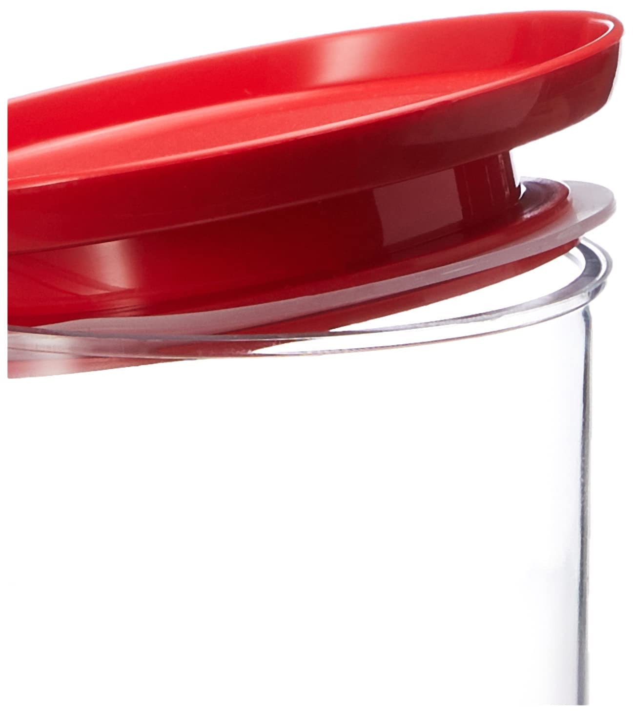 Floraware Contenedor hermético apilable multiusos apto para alimentos, 1400 ml, paquete de 2, sin BPA (rojo)