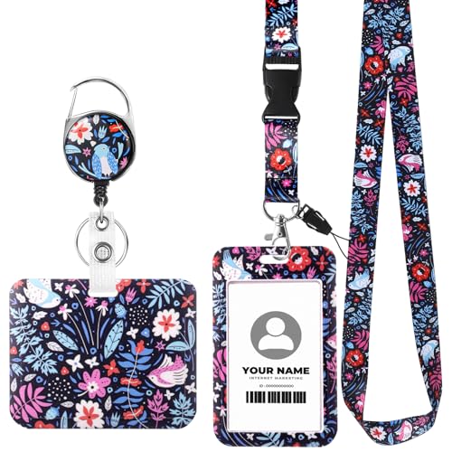 Porte Badge Enrouleur, 3PCS Porte-clés Retractable, Cordon