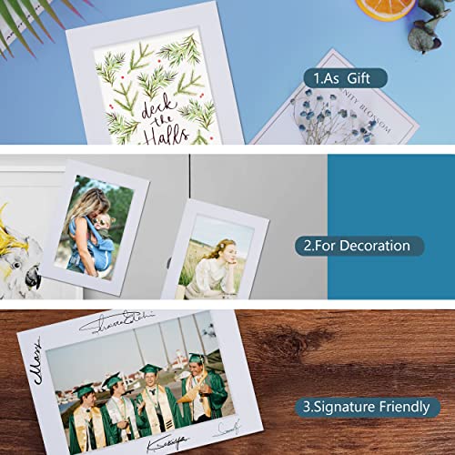 Somime 8x10 Precut Picture Mats,White 8x10 Picture Mats for 5x7 Photo with White Core Bevel Cut, Acid Free 5x7 Opening Mat for 8x10 Frame(10 Pack) - Thumbnail 2