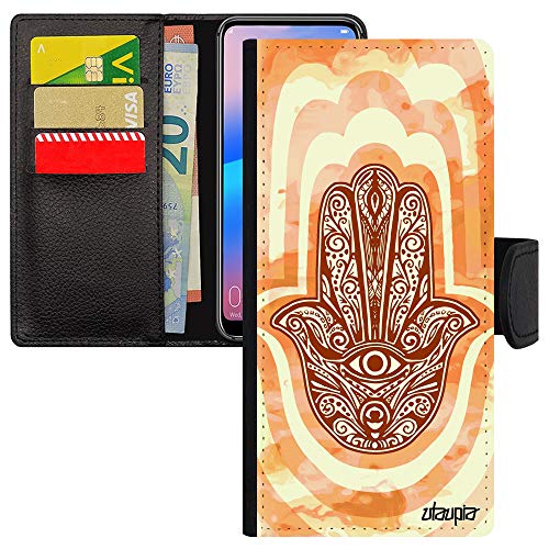 Khamsa Coque Samsung A31 avec pochette orange pour sécuriser vos sorties en ville