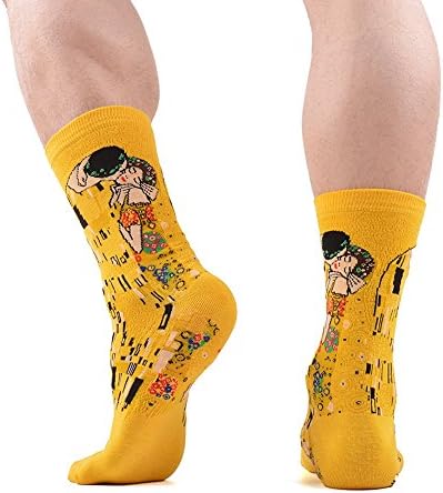Yijiujiuer Men's Crazy Socks Women's Funny Cool Dress Socks Funky Design Combed Cotton Socks