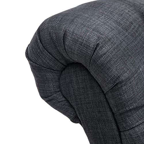 Alunaune Living Room Chairs Set Of 2 Modern Accent Chair, Upholstered Tufted Armless Bedroom Chairs Lounge Sofa Backrest Fabric Recliner Chair Wood Legs-Grey #TOP5