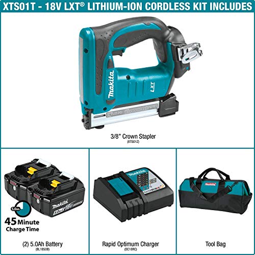 Makita Xts01T 18V Lxt Lithium-Ion Cordless 3/8" Crown Stapler Kit (5.0Ah), #TOP4