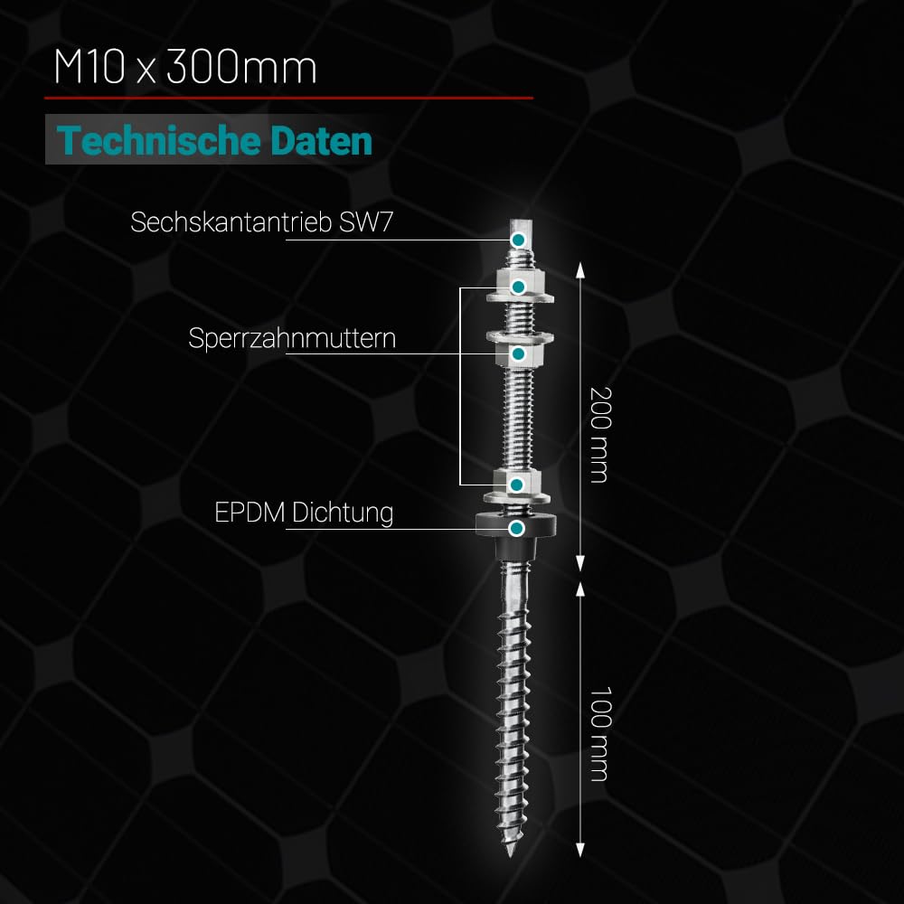 VOOXA 10 Stück Edelstahl Adapterplatte M10 80x30x5mm für