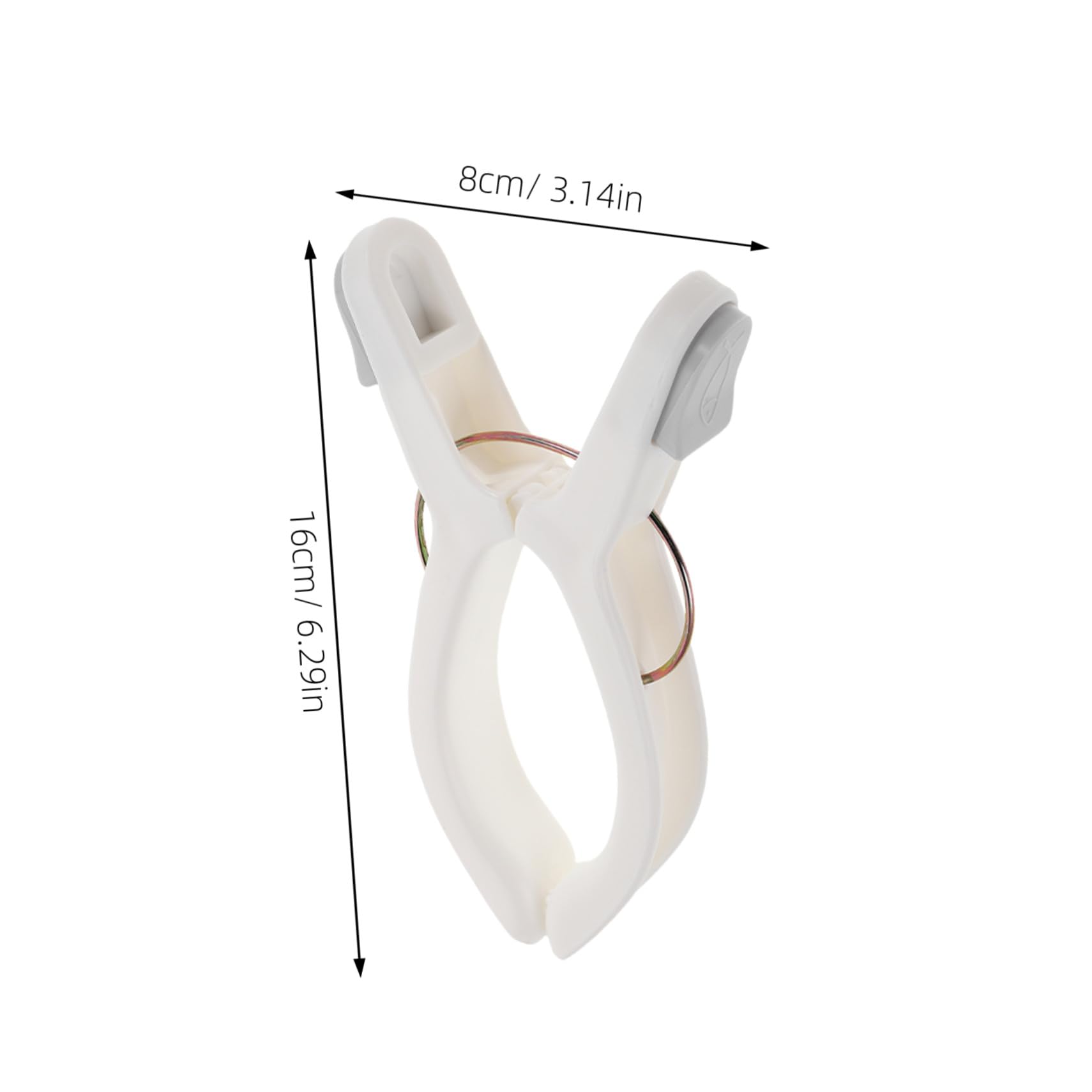 Pinzas Grandes de Plástico Blanco, 8 Piezas, Antideslizantes | Resistentes al Viento, para Toallas y Cortinas, Clips de Alta Resistencia para Uso Doméstico