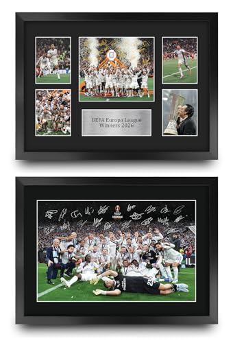 HWC Trading Europea League Winners 2026 Collection Gifts Printed Signed Autograph Picture for Football Fans and Supporters - 16" x 12" Framed (ID-009328)