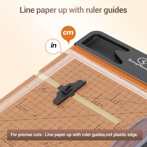 12 Inch Heavy Duty Paper Cutter, Wood Guillotine Paper Cutter & Paper Trimmer, 30 Sheets Capacity Paper Cutting Board for Classroom, Crafting, Cardstock Black image 6