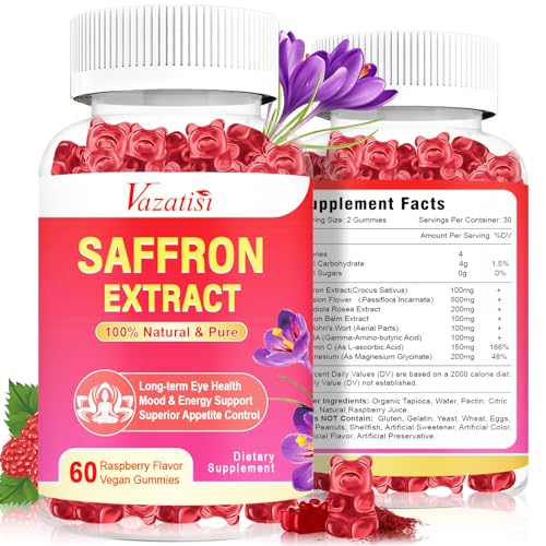 Vazatisi-Sugar-Free-Saffron-Gummies-100-mg-Pure-Saffron-Extract-Saffron-Supplements-for-Mood-Balance-Support-Eye-Health-Non-GMO-Vegan-Raspberry-Flavor-120-Cts