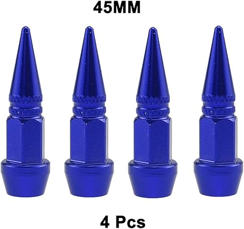 Miniatura 2 de ikasus 4 tapas de vástago de válvula de neumático de aluminio pulido estilo pico de empalado largo, tapas de vástago de válvula de neumático de