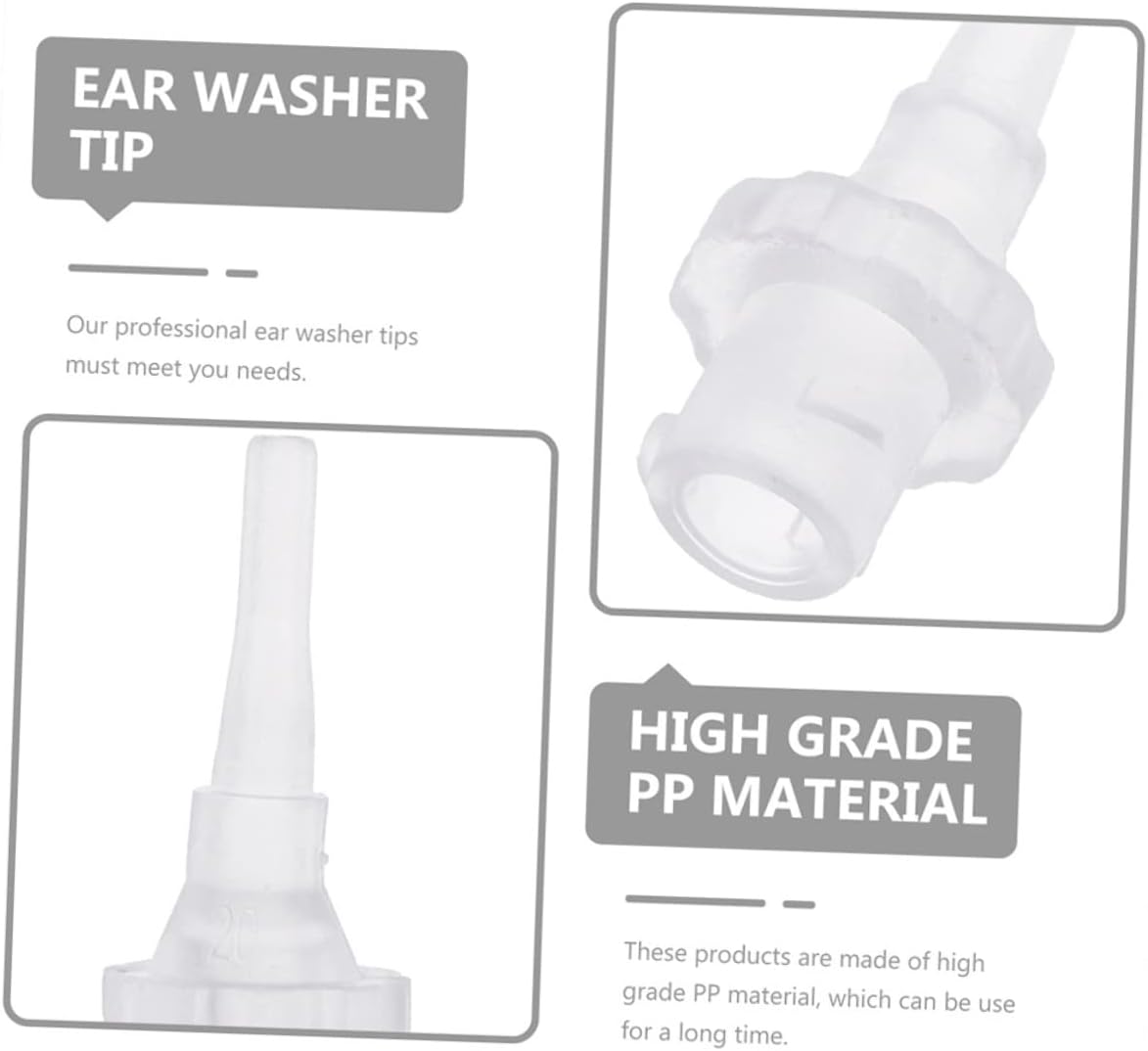 GARVALON 40pcs Disposable Ear Washer Tips for Ear Cleaning Sturdy Material Portable Design for Wax Removal and Irrigation