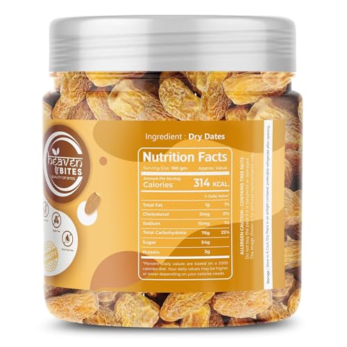 Image of Heaven Bites Dry Dates 1000 GM | Sukha Khajoor | Chuara | Kharik | Fresh, Pure & Natural Dry Fruits 1kg