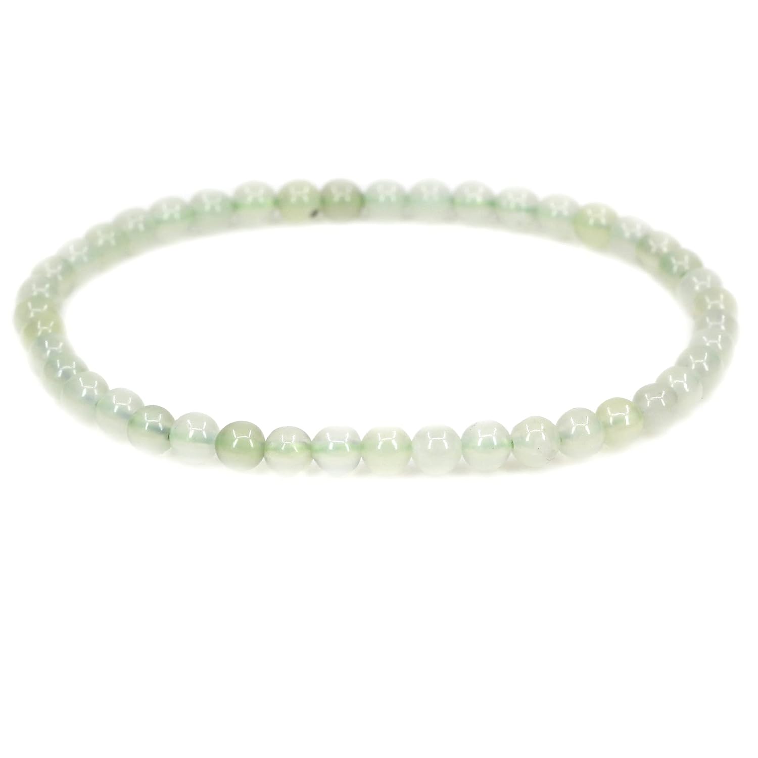 Keleny Gem Semi Precious Gemstones 4mm Natural Stone Round Beads Crystal Jasper Stretch Bracelet 7.2 Inch Unisex