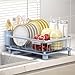 Hiviweer Blue Dish Drying Rack, Dish Rack,Space-Saving Dish Racks for Kitchen Counter with Utensil Holder,Gifts for Women Mothers Day, Kitchen Gadgets & Decor