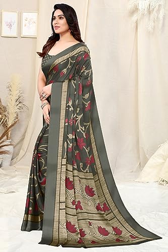 Image of MIRCHI FASHION Saree for Woman Chiffon Floral Printed | Lightweight Daily Wear Women's Sari with Unstitched Blouse Piece (Available in 20 Colors)