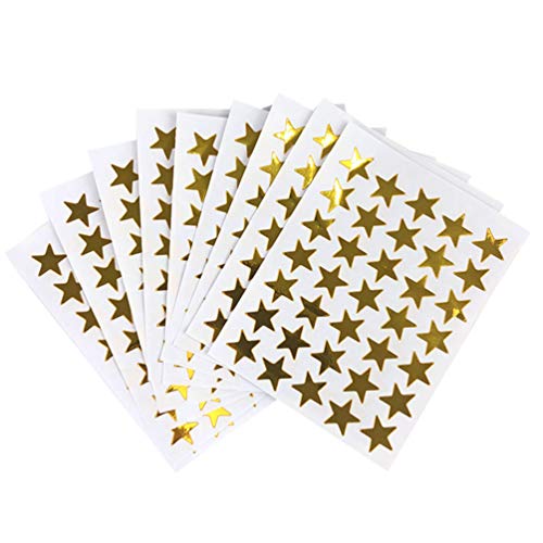 Toyvian Autocollants étoiles dorées 10 Feuilles Autocollants Auto-adhésifs de récompense décole Amovibles