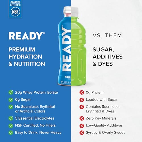 Image of Ready Clear Protein Water, Mixed Berry, 20g Whey Protein Isolate, 12 Pack