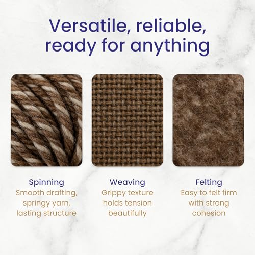Image of Revolution Fibers Yin Yang Natural Blend of Corriedale Wool Roving (8 Ounces) | Perfect for Felting, Hand Spinning & Tapestry |100% Natural Undyed Off-White & Brown Blend