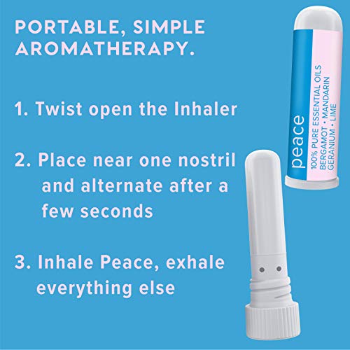 MOXĒ Peace Nasal Inhaler, Calming Essential Oil Blend, Tension Relief, Helps Relaxation and Meditation, Soothing Fragrance, Bergamot, Mandarin, Geranium, Lime, Made in USA (3 Pack) - Image 6