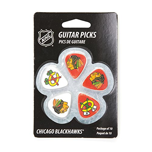 Woodrow Guitar by The Sports Vault NHL Chicago Blackhawks Guitar Picks, 10 Pack