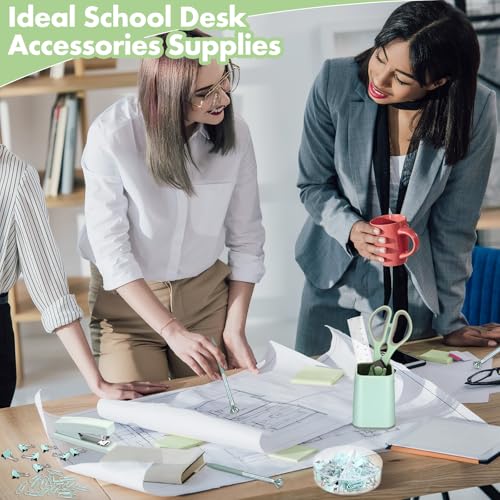 Marspark 12 Pcs Green Office Supplies Desk Accessories Set Pen Holder Tape Dispenser Stapler Staple Remover 1000 Staples Tape Ruler Scissor Pen Sticky Note Index Tab Clips Set for Office School Home - Cosy Home Interiors Marspark 12 Pcs Green Office Supplies Desk Accessories Set Pen Holder Tape Dispenser Stapler Staple Remover 1000 Staples Tape Ruler Scissor Pen Sticky Note Index Tab Clips Set for Office School Home - Image 7