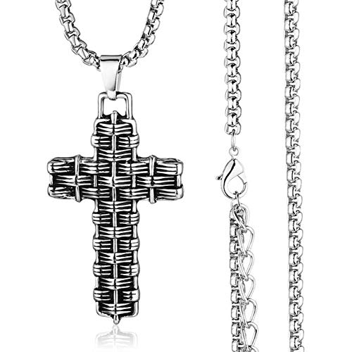 Collier croix homme métal ancien le cadeau idéal avec sa chaîne de liaison