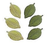 6PCS Handmade Embroidery green leaves Hair Clips, Vintage Leaf Plant Style Duckbill Hairpins, Headwear Accessories DIY Plant Hairpins for Home School Party Christmas Ornaments (Green and Yellow)