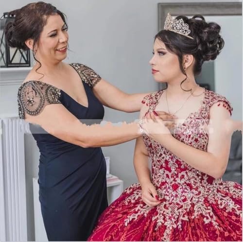 Gliter Tulle Gold Applique Beading Cap Sleeves Wedding Dresses Ball Gown Long Train Corst Back 20253