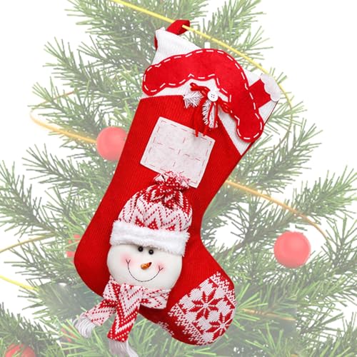 クリスマス ストッキング,ホームデコレーション キャンディ バッグ,スノーマン ストッキング オーナメント - 暖炉マントル・階段・木・家・農家・庭・ヤード・ポーチ用