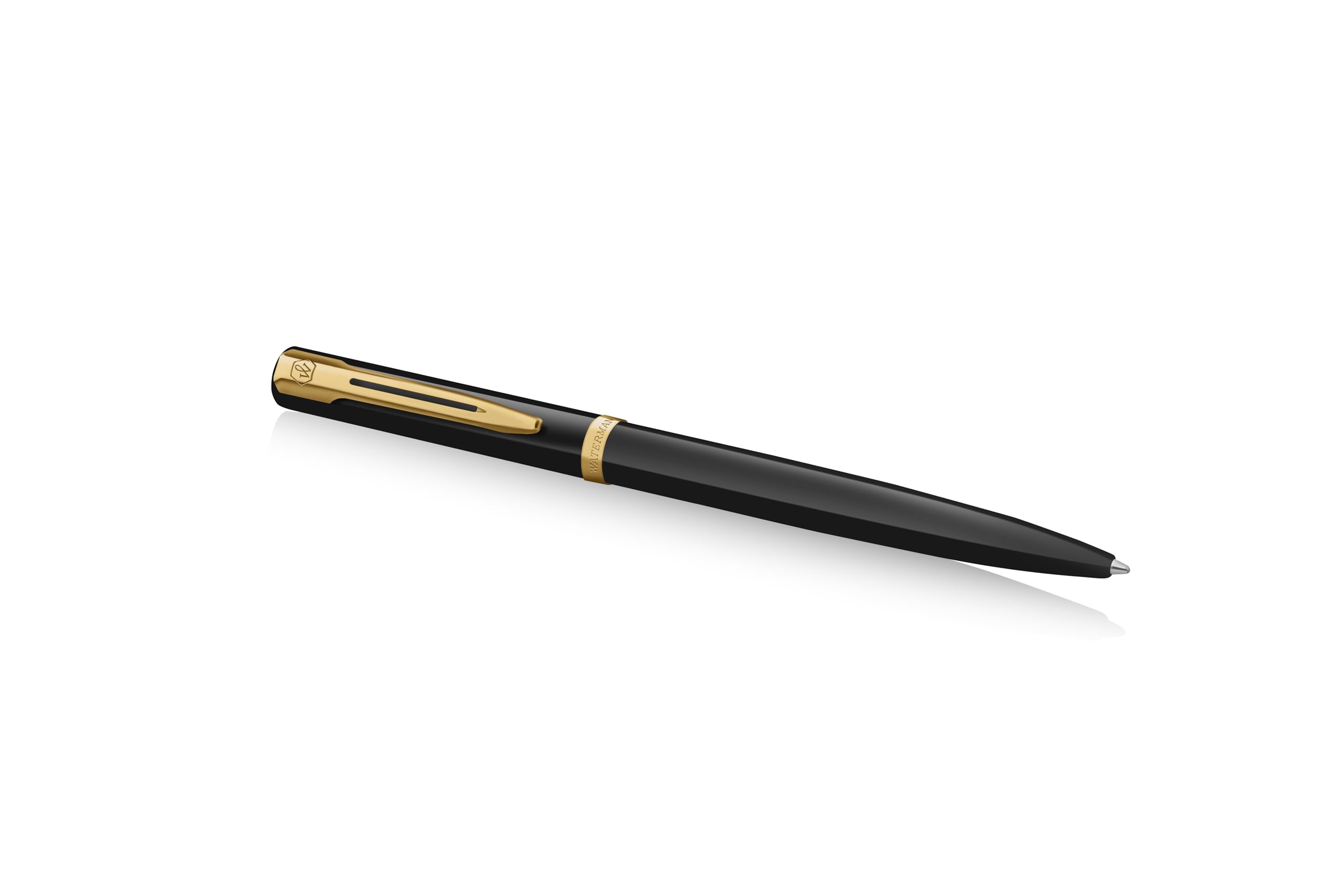 Waterman - Penna a sfera Impression con incisione – Strumento di scrittura di lusso personalizzabile – Elegante penna da regalo per donne e uomini, inchiostro blu (Black GT)