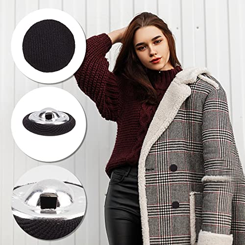 GORGECRAFT 50PCS Cloth Shank Buttons Round Shaped Sewing Button Women Suit Woolen Coat Male Jacket Shirt Trousers Fabric Cloth Covered Overcoat Garment Fastener Accessories - Image 3
