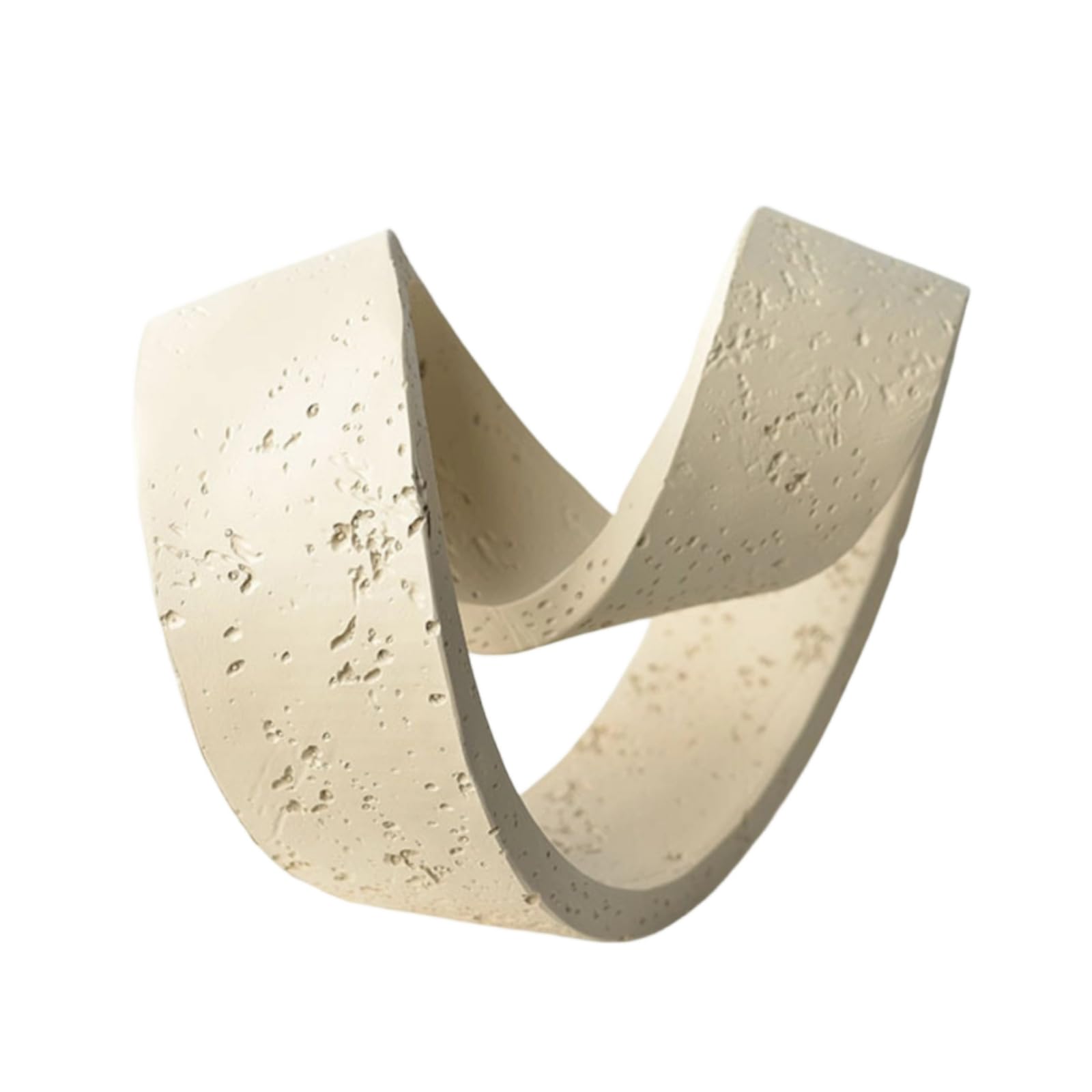 Escultura No Objetual Minimalista Figura con Forma Anillo Artística Estatuilla Humana para Recibidor, Beige, 27 17 19cm