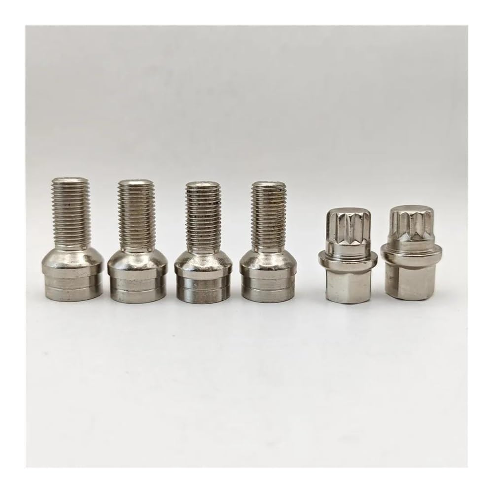 Set Di Dadi Antifurto Per Ruote Auto M14x1.5 Con Chiave Per VW Per Golf Per Jetta Per Beetle Per Passat 4+2 Bulloni ruota(Sliver 4Bolts -2KEY)