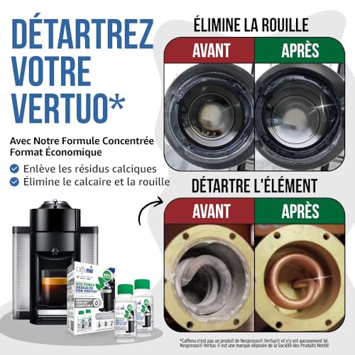Détartrant machine à café compatible Nespresso Vertuo liquide Caffenu 400 ml