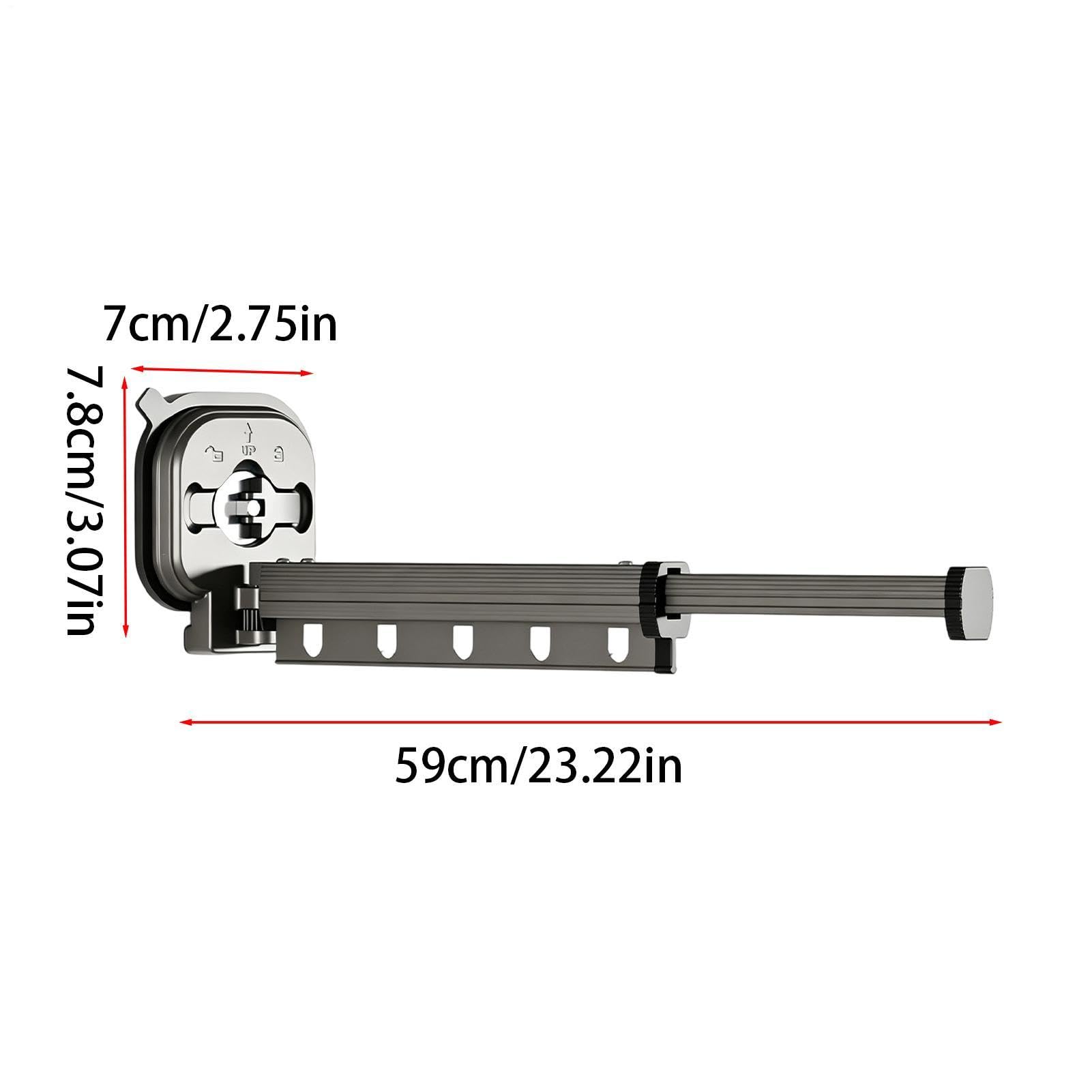 Genérico Tendedero de Ropa Antideslizante Plegable de aleación de Aluminio | Tendedero de ropa portátil de pared Para Hogar, Salón, Baño, Balcón, Dormitorio, Interior, Viaje, Viaje Laboral