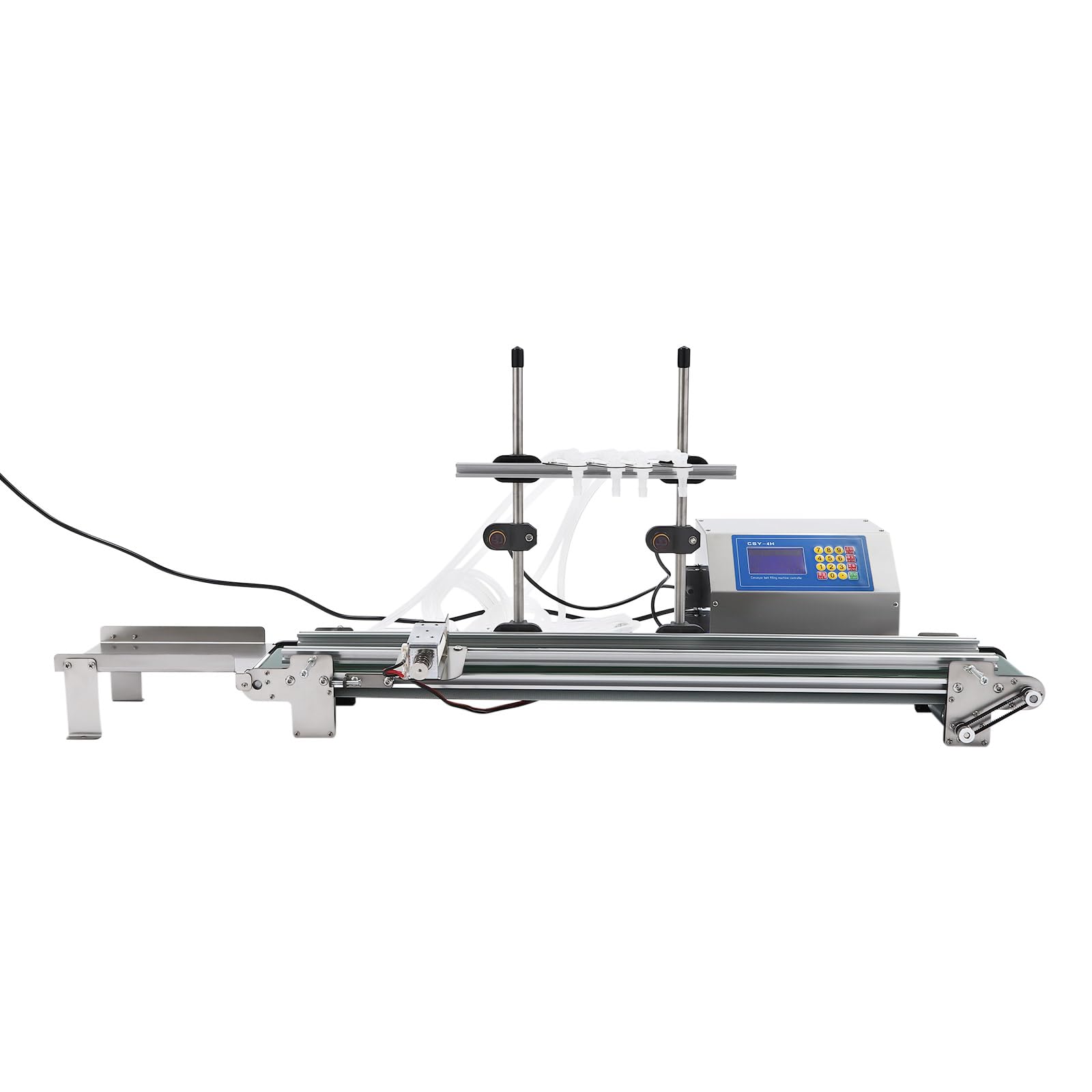 Riempitrice automatica per bottiglie con trasportatore per cinghia, 4 ugelli, 10-500 ml, 150 W, per vino bianco e bevande, 3,2 l/min