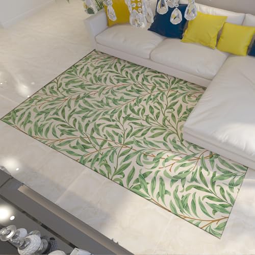 Tapis 140x200 d'espace salon William Morris vert botanique lavable - 2